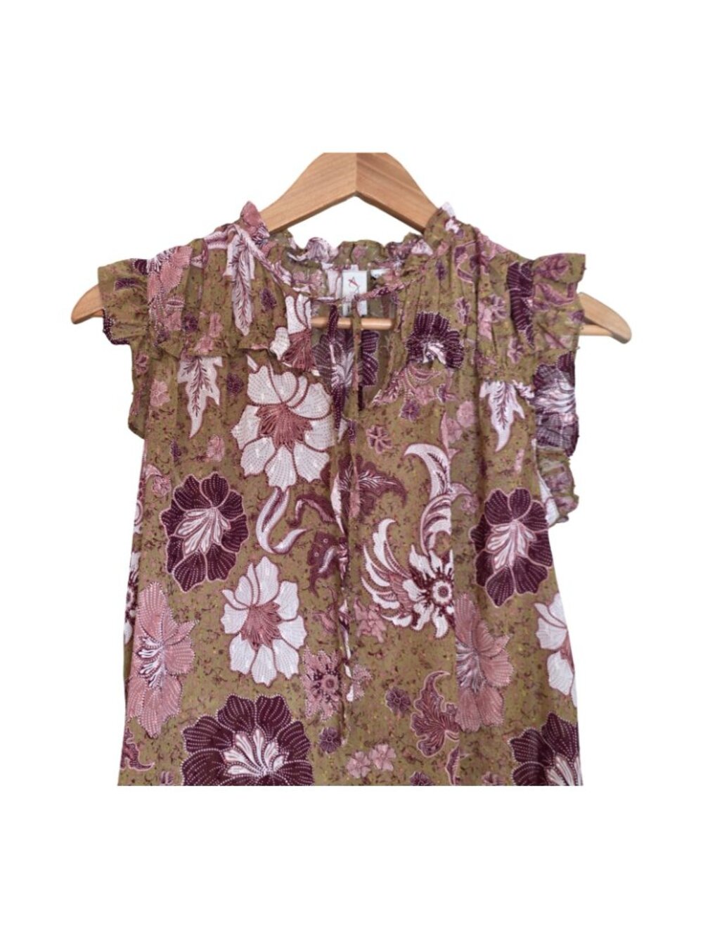 NWT Women's - Joie Floral Ruffled Blouse, Size XS - Picture 2 of 7